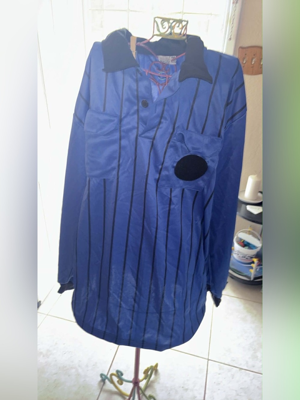 Blue Pinstripe Men's Lightweight Shirt-Jacket